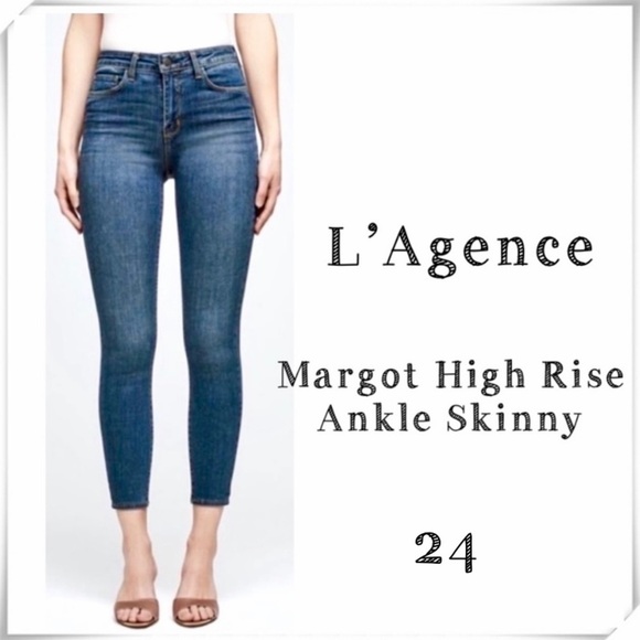 L’AGENCE Margot High Rise Ankle Skinny Jeans in Dark Vintage CUT # 2001 - Picture 1 of 7